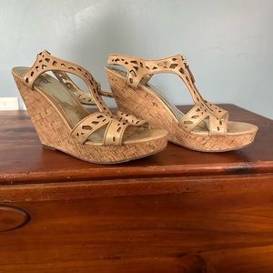 Carlos Santana wedge heel with cut outs and zippers